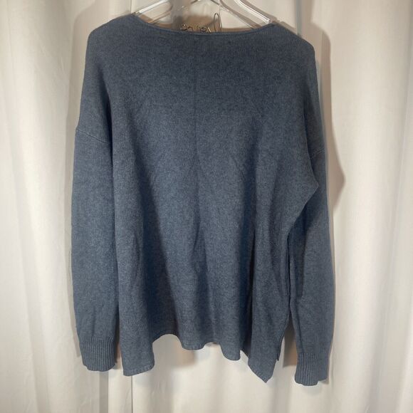 P. Luca Milano Blue Poka Dot Pullover Sweater Sz Lg - Picture 4 of 6